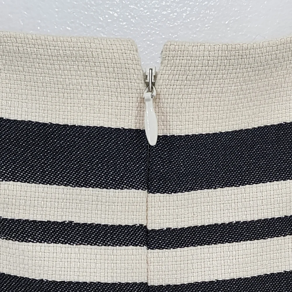 J. Crew Women's Cotton Stripes Cap Sleeves Sheath Preppy Dress - 8